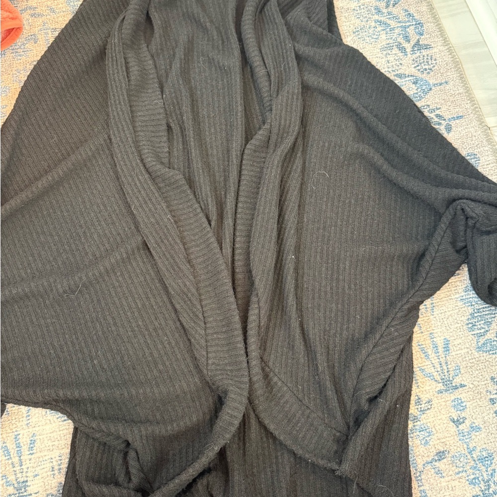 Women's Black Open-Front Sweater